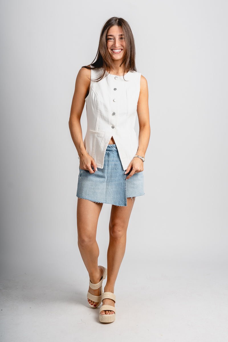 Denim vest white