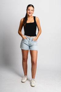 Square neck tank top off black - Trendy tank top - Fashion Tank Tops at Lush Fashion Lounge Boutique in Oklahoma City