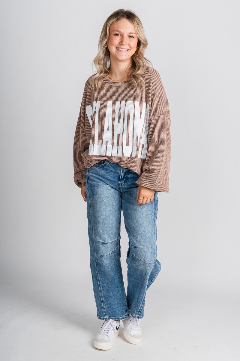 Oklahoma ribbed sweatshirt mocha