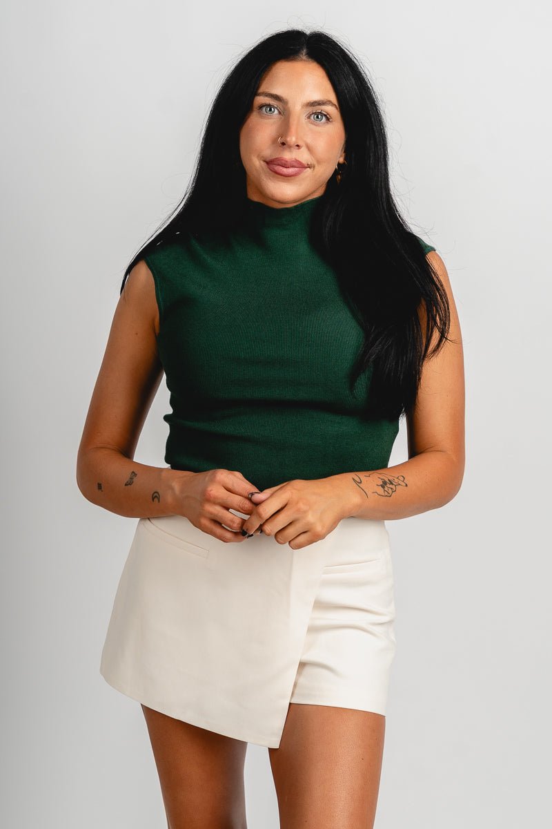 High neck sleeveless sweater green – Stylish Sweaters | Boutique Sweaters at Lush Fashion Lounge Boutique in Oklahoma City