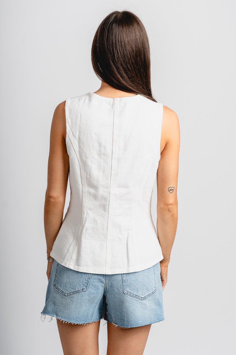 Denim vest white