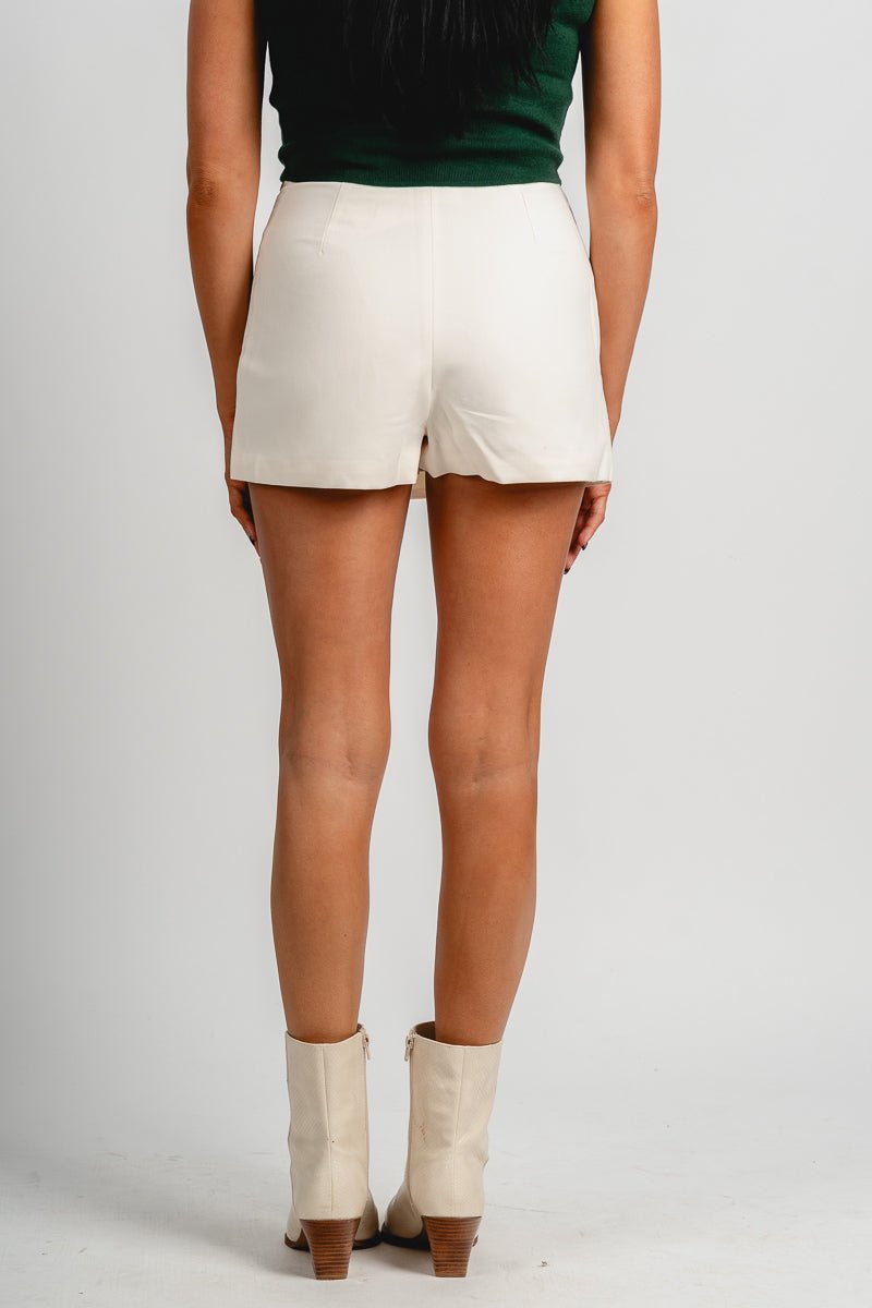 High rise wrap skort cream