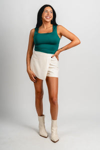 Square neck bodysuit green - Trendy Bodysuit - Fashion Bodysuits at Lush Fashion Lounge Boutique in Oklahoma City