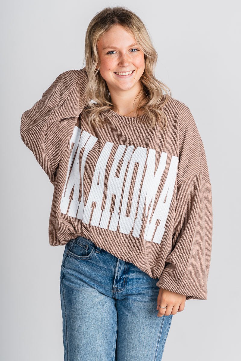 Oklahoma ribbed sweatshirt mocha