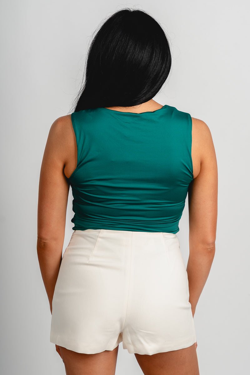 Square neck bodysuit green