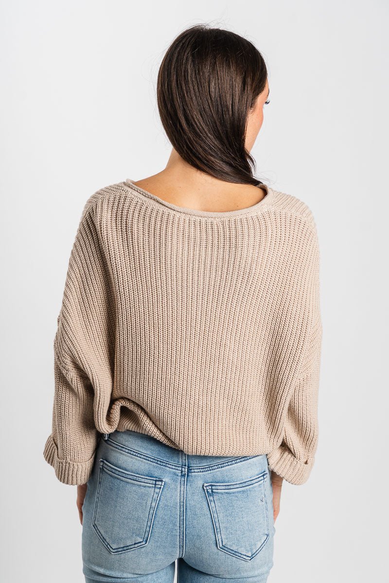 Knit sweater ecru