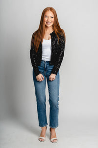 Sequin crop jacket black – Fashionable Jackets | Trendy Blazers at Lush Fashion Lounge Boutique in Oklahoma City
