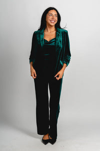 Velvet blazer hunter green – Unique Blazers | Cute Blazers For Women at Lush Fashion Lounge Boutique in Oklahoma City