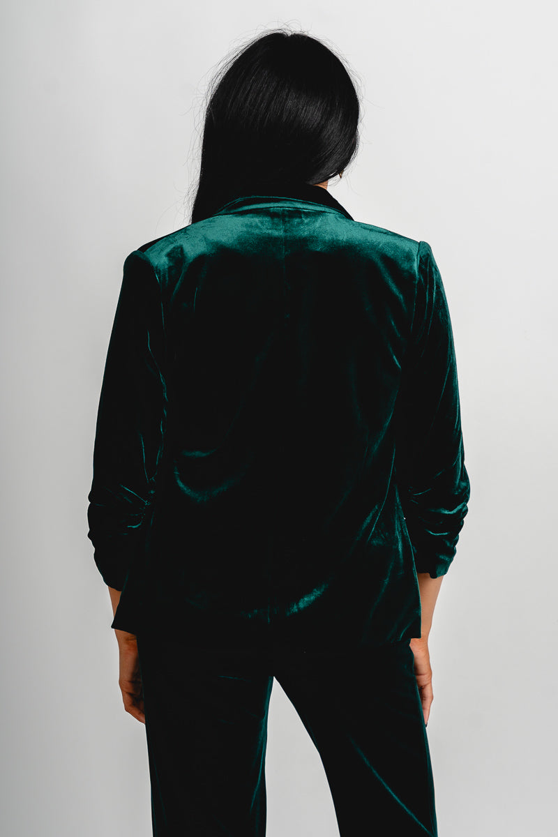 Velvet blazer hunter green