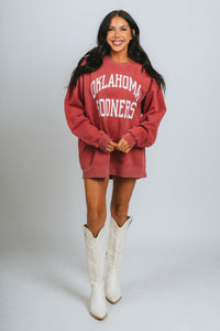 OU OU Oklahoma Sooners simple oversized sweatshirt crimson Sweatshirt | Lush Fashion Lounge Trendy Oklahoma University Sooners Apparel & Cute Gameday T-Shirts