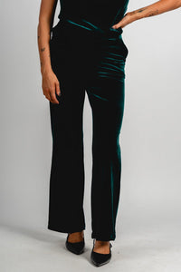 Velvet wide leg pants hunter green | Lush Fashion Lounge: women's boutique pants, boutique women's pants, affordable boutique pants, women's fashion pants