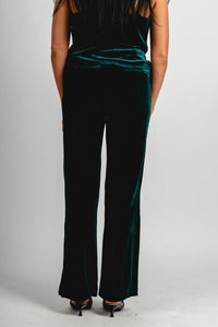 Velvet wide leg pants hunter green | Lush Fashion Lounge: women's boutique pants, boutique women's pants, affordable boutique pants, women's fashion pants