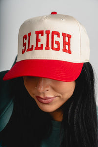 Sleigh two tone hat red/natural - Trendy Hats at Lush Fashion Lounge Boutique in Oklahoma City