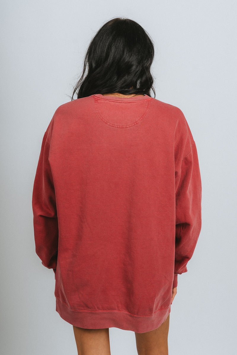 OU OU Oklahoma Sooners simple oversized sweatshirt crimson Sweatshirt | Lush Fashion Lounge Trendy Oklahoma University Sooners Apparel & Cute Gameday T-Shirts