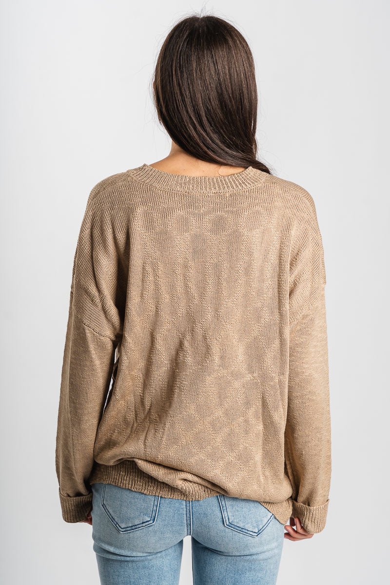 Knit lightweight sweater beige