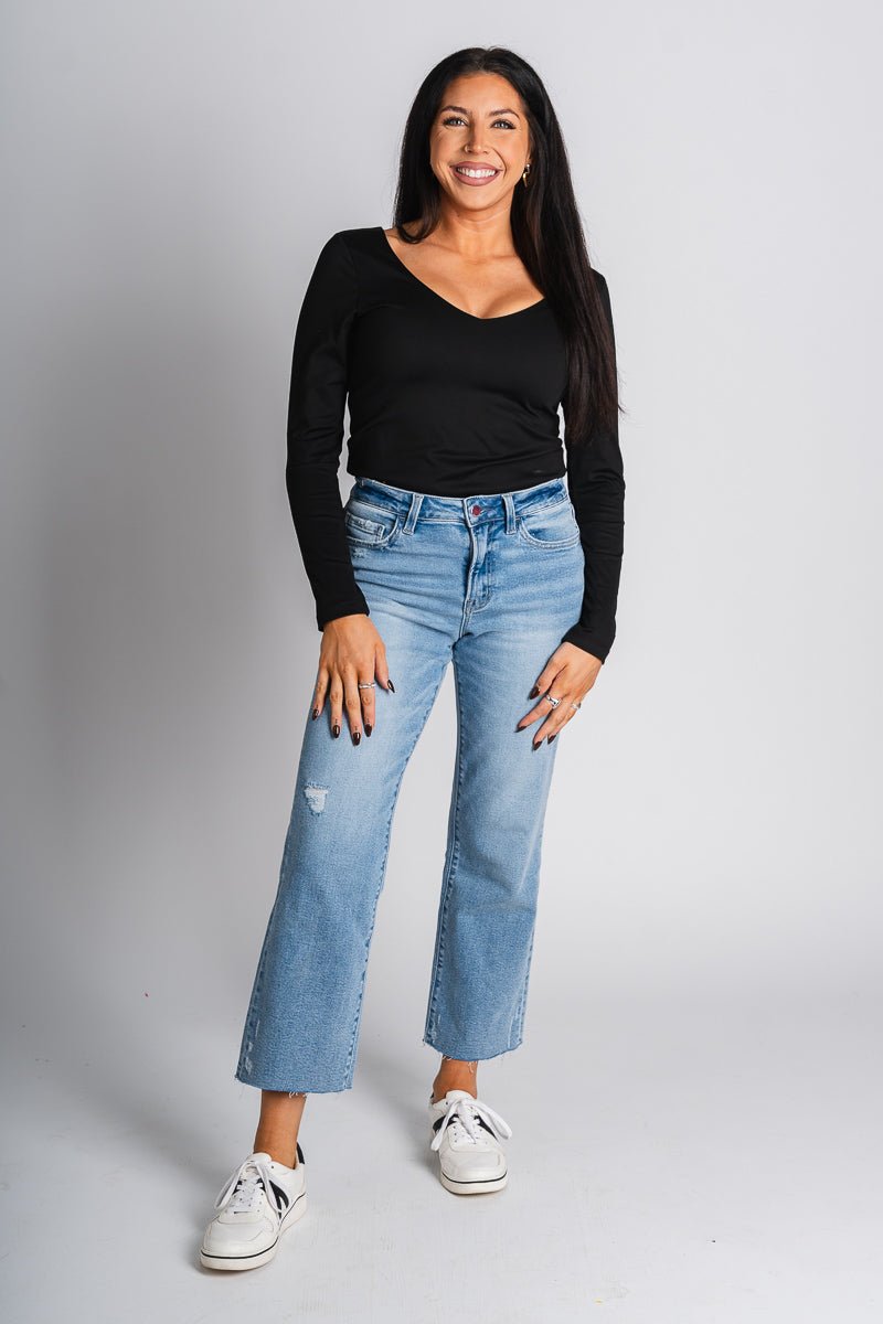 Flying Monkey high rise ankle straight jeans sweet time | Lush Fashion Lounge: boutique women's jeans, fashion jeans for women, affordable fashion jeans, cute boutique jeans