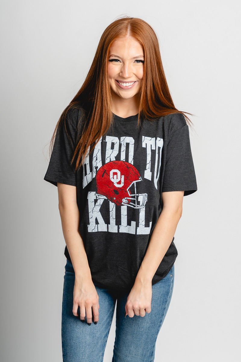 OU OU Sooners hard to kill unisex t-shirt black T-shirt | Lush Fashion Lounge Trendy Oklahoma University Sooners Apparel & Cute Gameday T-Shirts
