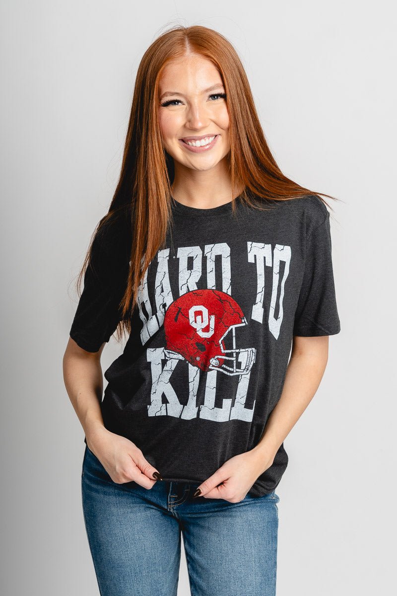OU OU Sooners hard to kill unisex t-shirt black T-shirt | Lush Fashion Lounge Trendy Oklahoma University Sooners Apparel & Cute Gameday T-Shirts