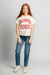 OU OU Sooners simple cropped t-shirt natural T-shirt | Lush Fashion Lounge Trendy Oklahoma University Sooners Apparel & Cute Gameday T-Shirts