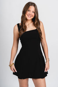 Tie back mini dress black - Cute dress - Trendy Dresses at Lush Fashion Lounge Boutique in Oklahoma City