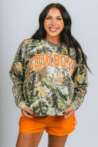 OSU OSU Cowboys gault full camo sweatshirt green Sweatshirt | Lush Fashion Lounge Trendy Oklahoma State Cowboys Apparel & Cute Gameday T-Shirts