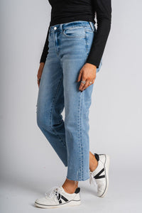 Flying Monkey high rise ankle straight jeans sweet time | Lush Fashion Lounge: boutique women's jeans, fashion jeans for women, affordable fashion jeans, cute boutique jeans