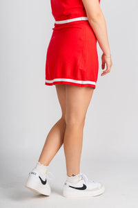 Knit mini skirt red/white | Lush Fashion Lounge: boutique fashion skirts, affordable boutique skirts, cute affordable skirts