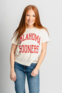 OU OU Sooners simple cropped t-shirt natural T-shirt | Lush Fashion Lounge Trendy Oklahoma University Sooners Apparel & Cute Gameday T-Shirts