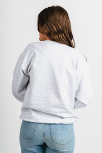 OKC basketball crew neck sweatshirt ash - Vintage OKC Basketball T-Shirts at Lush Fashion Lounge Boutique in Oklahoma City