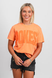 OSU OSU Cowboys mono puff comfort colors t-shirt orange T-shirt | Lush Fashion Lounge Trendy Oklahoma State Cowboys Apparel & Cute Gameday T-Shirts