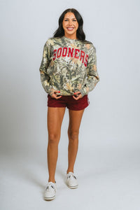 OU OU Sooners gault full camo sweatshirt green Sweatshirt | Lush Fashion Lounge Trendy Oklahoma University Sooners Apparel & Cute Gameday T-Shirts
