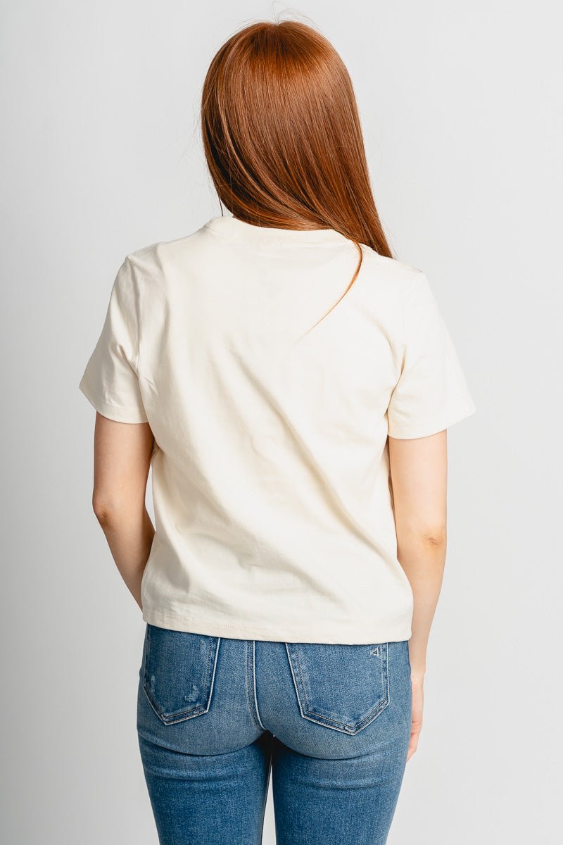 OU OU Sooners simple cropped t-shirt natural T-shirt | Lush Fashion Lounge Trendy Oklahoma University Sooners Apparel & Cute Gameday T-Shirts