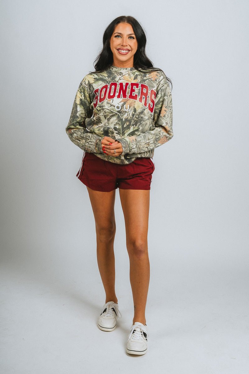 OU OU Sooners gault full camo sweatshirt green Sweatshirt | Lush Fashion Lounge Trendy Oklahoma University Sooners Apparel & Cute Gameday T-Shirts