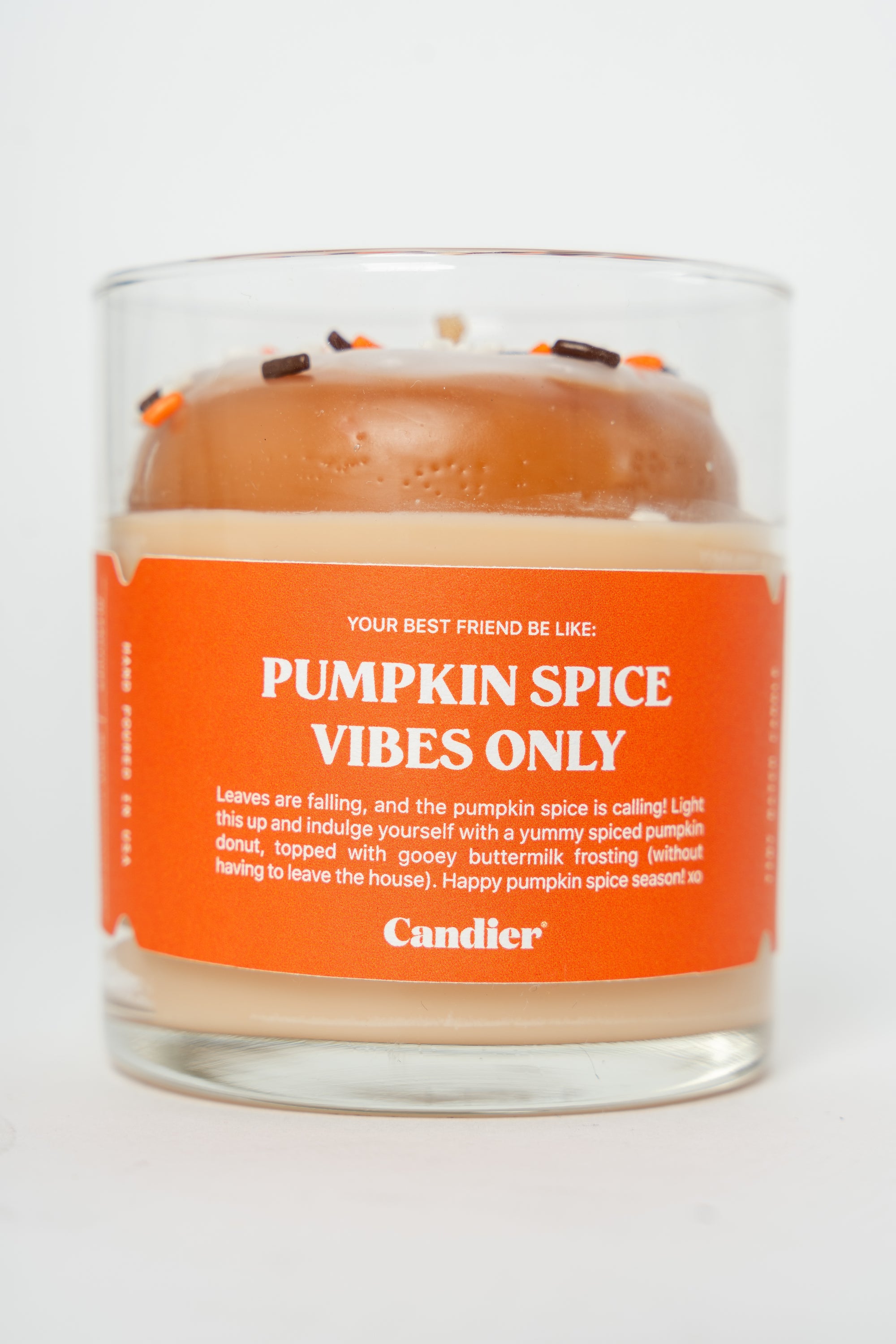 Pumpkin spice vibes only donut Candier 9 oz candle - Trendy Candles and Scents at Lush Fashion Lounge Boutique in Oklahoma City