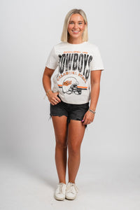 OSU OSU Cowboys established Ellie crop tee vintage white T-shirt | Lush Fashion Lounge Trendy Oklahoma State Cowboys Apparel & Cute Gameday T-Shirts