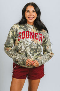 OU OU Sooners gault full camo sweatshirt green Sweatshirt | Lush Fashion Lounge Trendy Oklahoma University Sooners Apparel & Cute Gameday T-Shirts