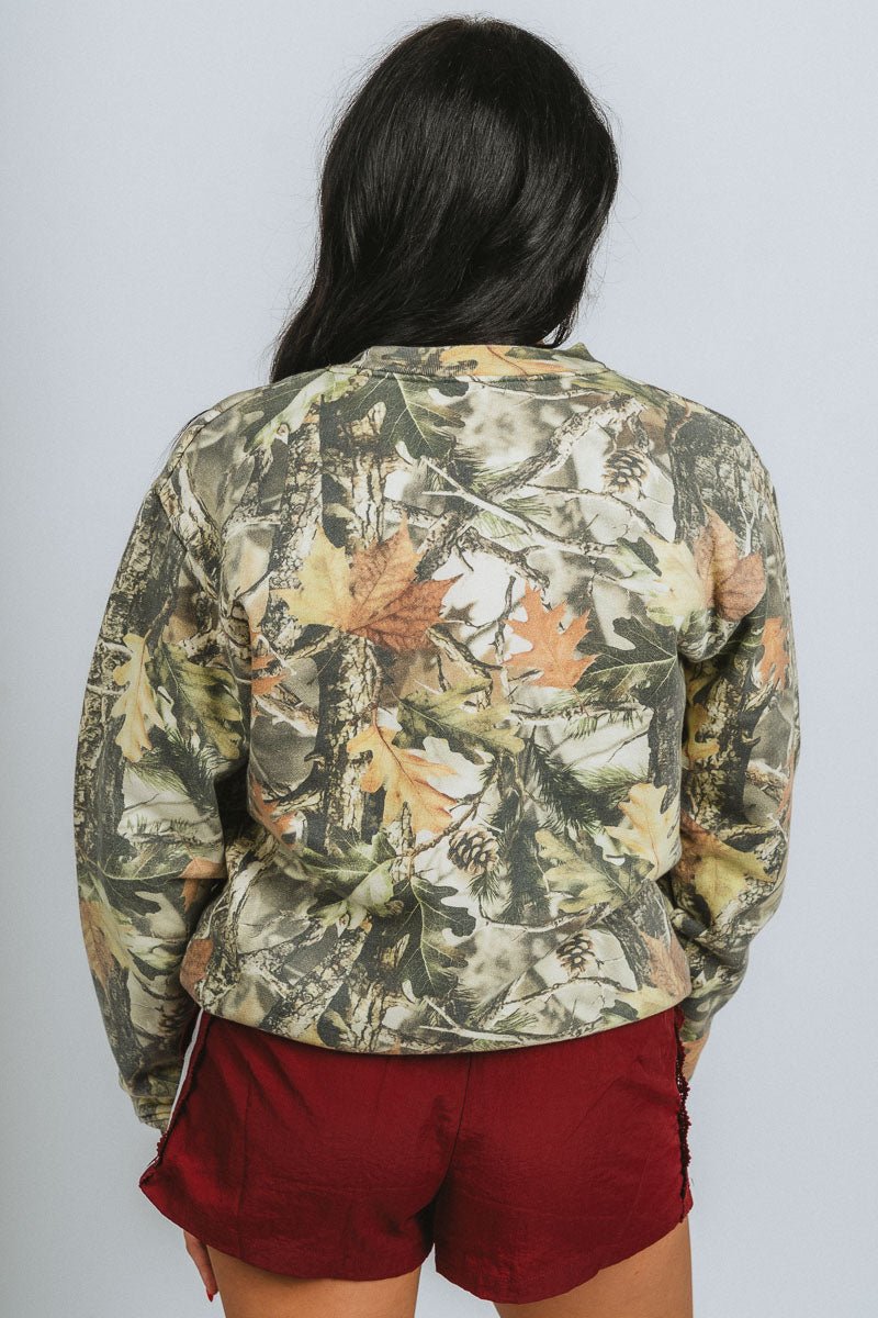 OU OU Sooners gault full camo sweatshirt green Sweatshirt | Lush Fashion Lounge Trendy Oklahoma University Sooners Apparel & Cute Gameday T-Shirts