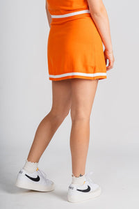 Knit mini skirt sunkist/white | Lush Fashion Lounge: boutique fashion skirts, affordable boutique skirts, cute affordable skirts