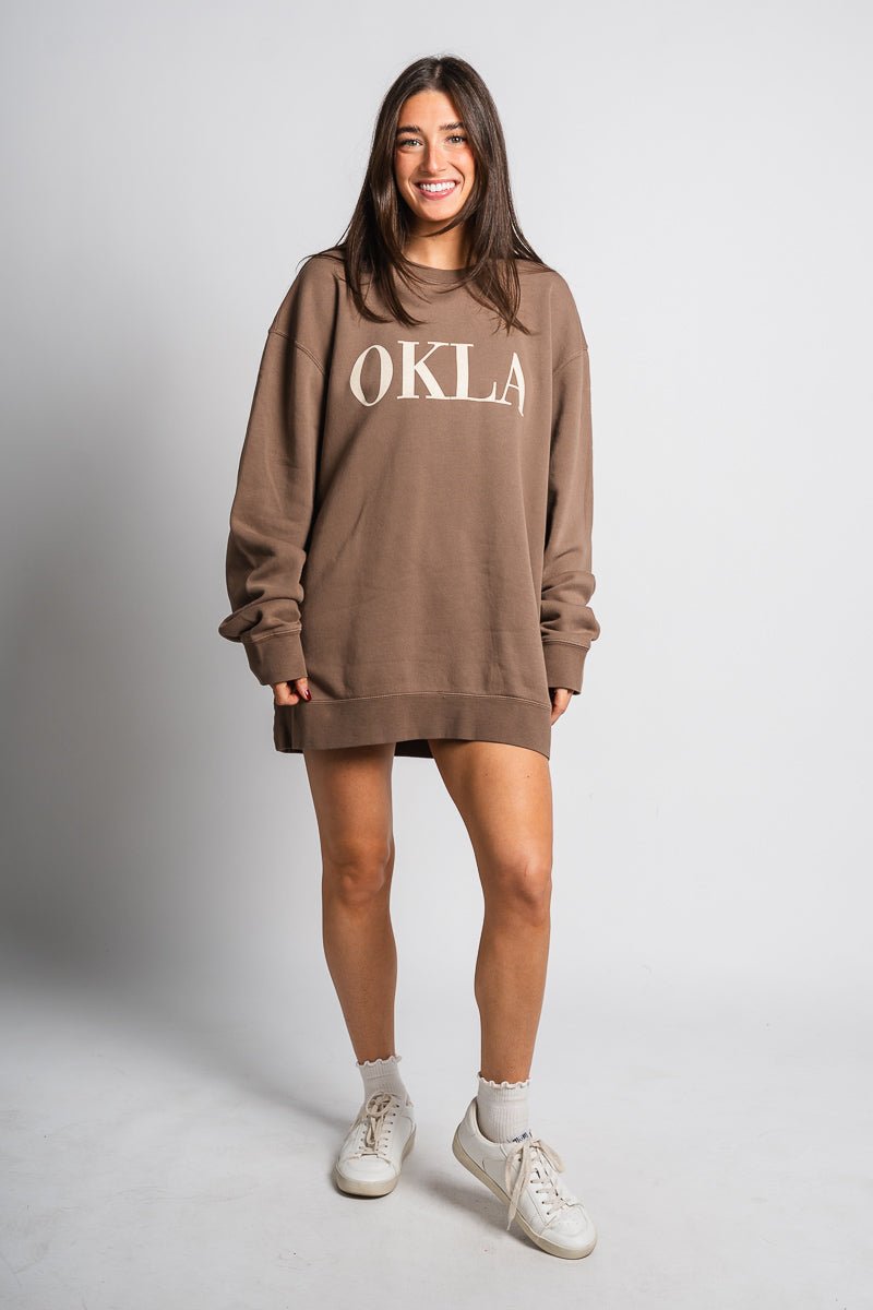 OKLA Vogue oversized sweatshirt brown