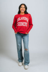 OU OU Oklahoma Sooners simple champ sweatshirt red Sweatshirt | Lush Fashion Lounge Trendy Oklahoma University Sooners Apparel & Cute Gameday T-Shirts
