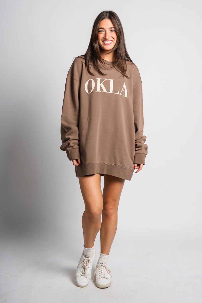 OKLA Vogue oversized sweatshirt brown