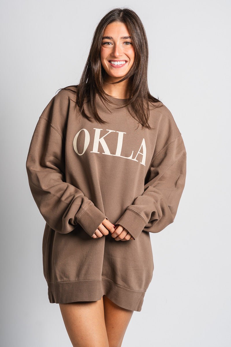 OKLA Vogue oversized sweatshirt brown