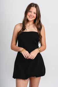Strapless bubble hem dress black - Cute dress - Trendy Dresses at Lush Fashion Lounge Boutique in Oklahoma City