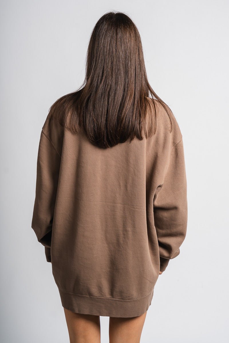 OKLA Vogue oversized sweatshirt brown