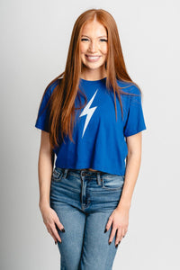 OKC just the bolt crop t-shirt - Trendy Oklahoma City Basketball T-Shirts Lush Fashion Lounge Boutique in Oklahoma City