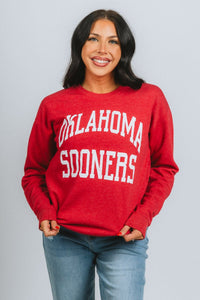 OU OU Oklahoma Sooners simple champ sweatshirt red Sweatshirt | Lush Fashion Lounge Trendy Oklahoma University Sooners Apparel & Cute Gameday T-Shirts