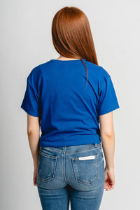 OKC just the bolt crop t-shirt - Comfortable T-shirt - Boutique Mommy and Me Styles at Lush Fashion Lounge in Oklahoma