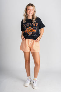 OSU OSU Pep rally thrifted t-shirt black T-shirt | Lush Fashion Lounge Trendy Oklahoma State Cowboys Apparel & Cute Gameday T-Shirts