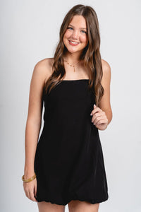 Strapless bubble hem dress black - Affordable dress - Boutique Dresses at Lush Fashion Lounge Boutique in Oklahoma City