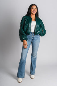 Puffer bomber jacket dark green – Fashionable Jackets | Trendy Blazers at Lush Fashion Lounge Boutique in Oklahoma City